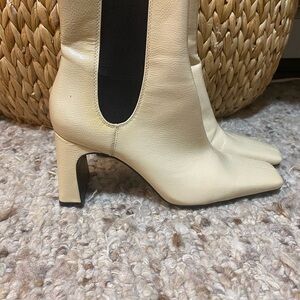 Zara Cream Heeled Boots